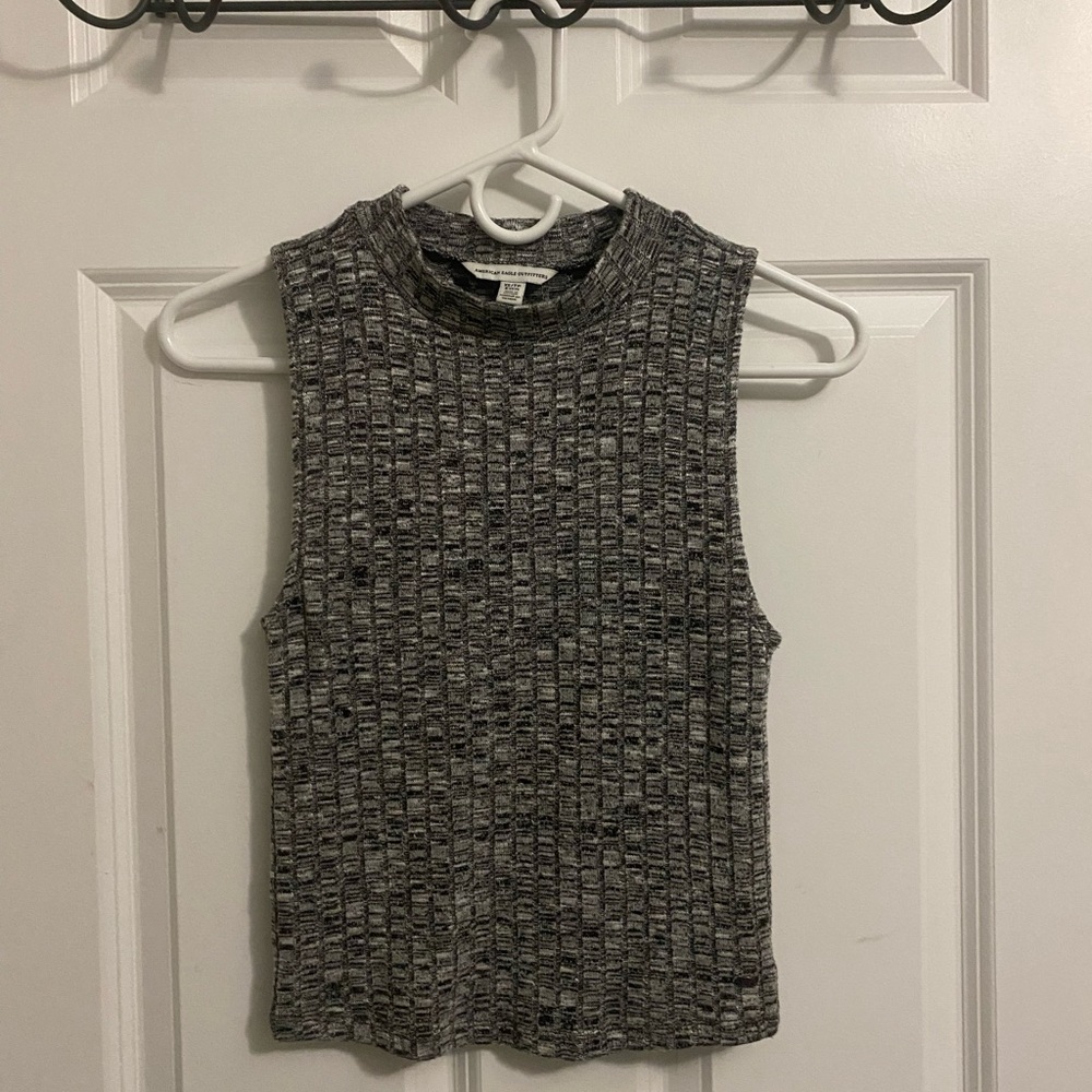 AE XS Grey Mock Neck Tank